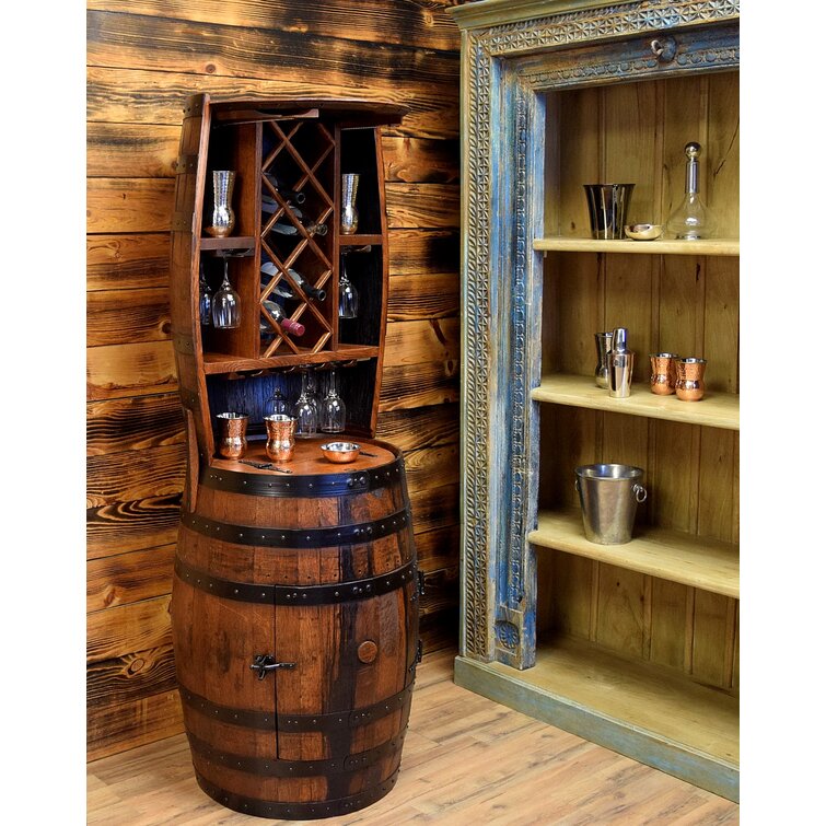 Wine barrel liquor online cabinet